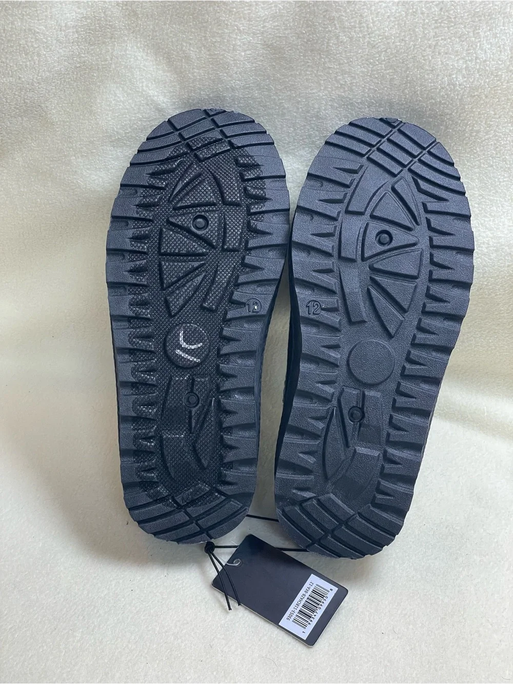 American Exchange Kids Black Slip-On Slippers with Silver Braid Size 12  Youth